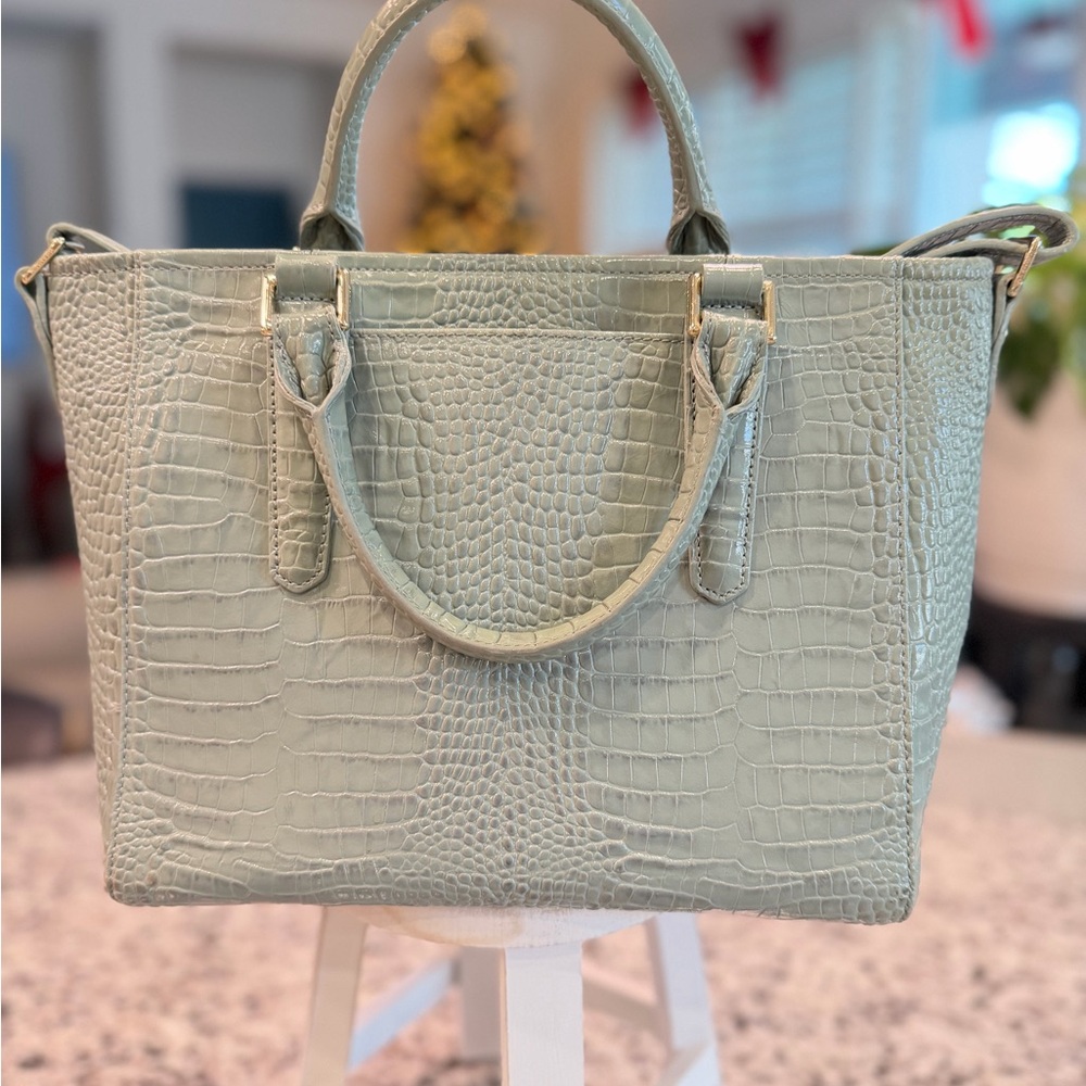 Brahmin Arno Medium Leather Satchel Crossbody in Cascade Majestic Color Like New - Picture 2 of 5